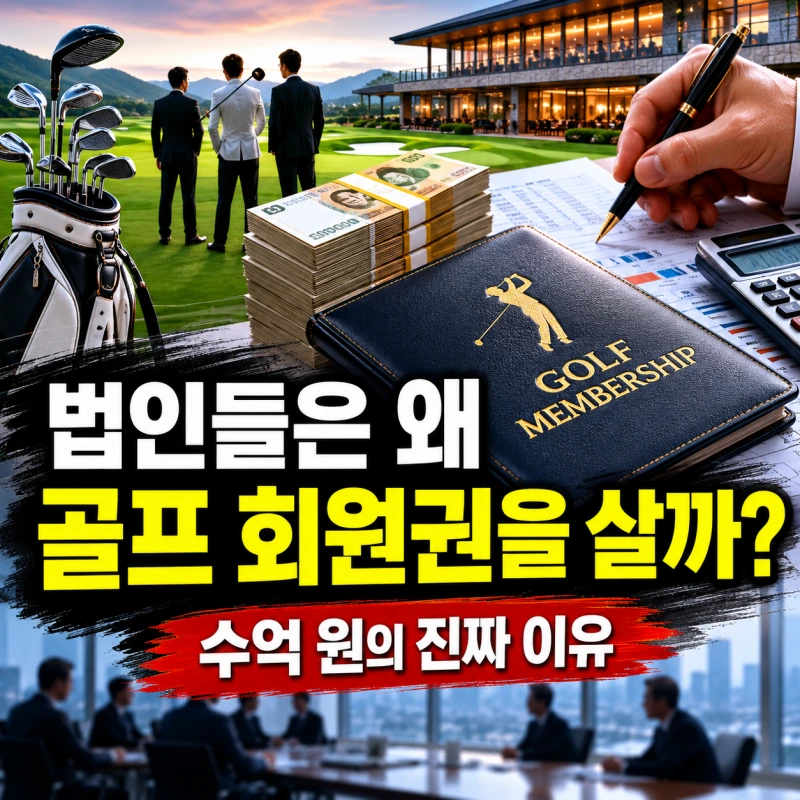 법인 골프 회원권의 숨겨진 자산 가치와 기업 접대 문화를 보여주는 현실적인 비즈니스 이미지