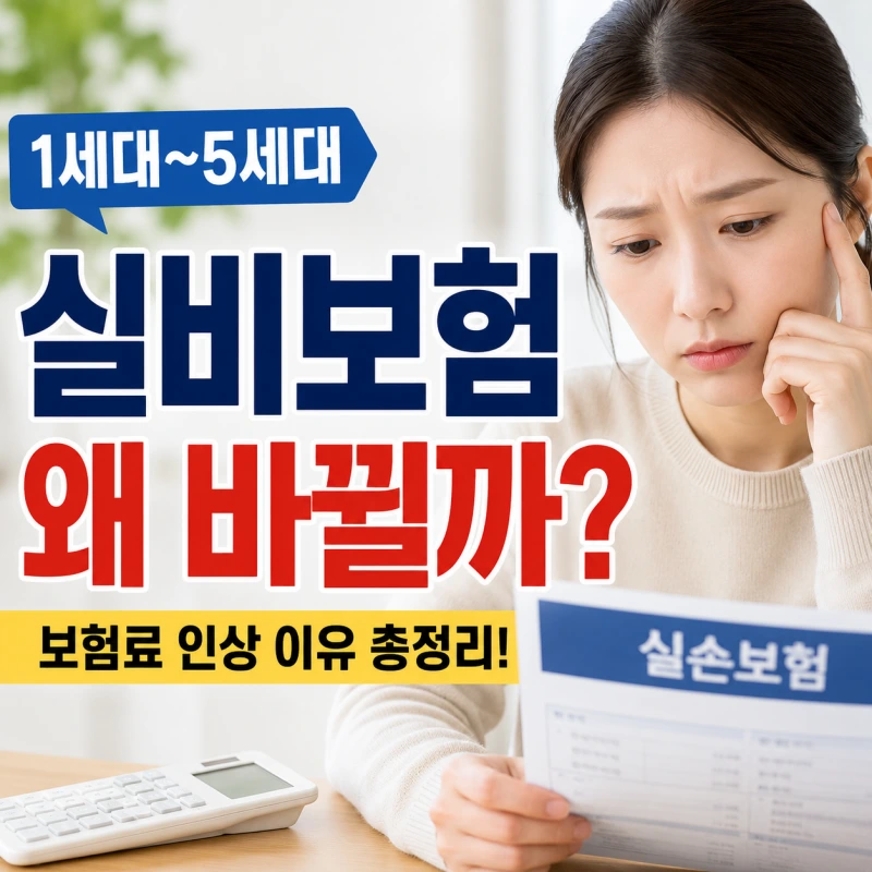 실손보험 개편과 보험료 인상 이유를 고민하는 한국인 여성 모습의 대표 이미지