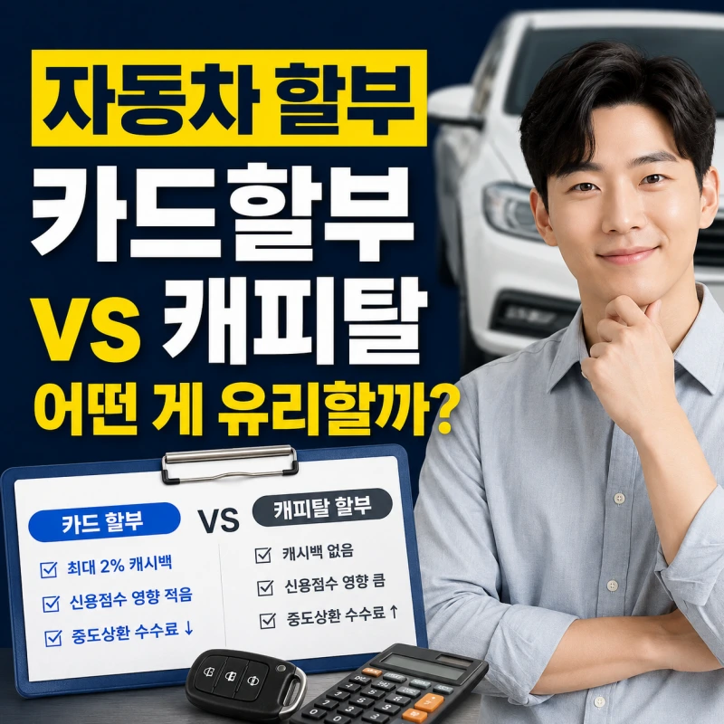 자동차 카드 오토할부와 캐피탈 할부 비용 비교 분석