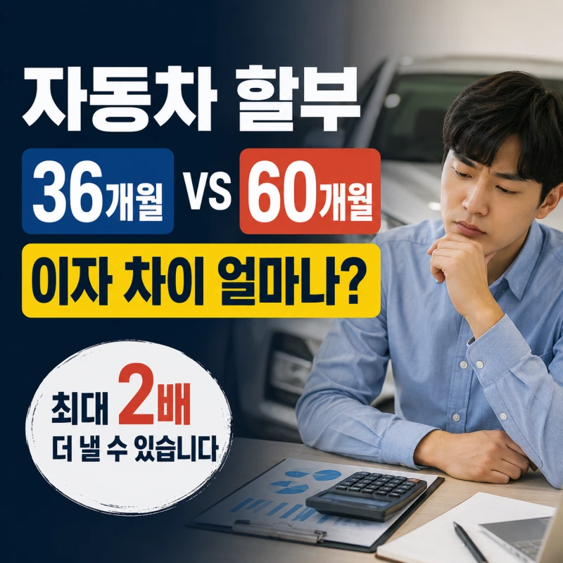 자동차 할부 36개월 vs 60개월, 정말 월 납입금만 보고 선택해도 될까?