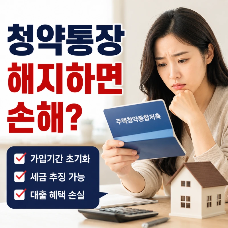 청약통장 해지 시 가입기간 초기화와 세금 추징 불이익 안내