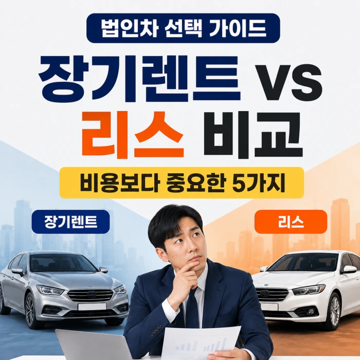 법인차 장기렌트 vs 리스, 비용처리는 같은데 왜 선택이 달라질까?