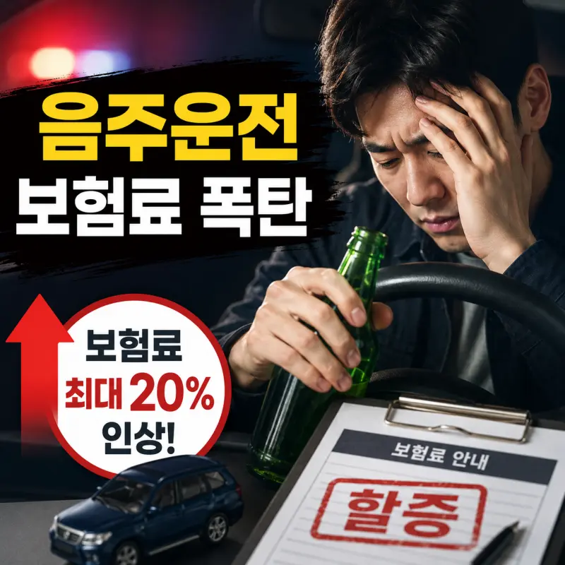 음주운전 적발 후 자동차보험료 인상과 사고부담금 설명 이미지