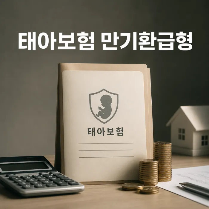 태아보험 만기환급형과 순수보장형 보험료 및 환급 구조 비교