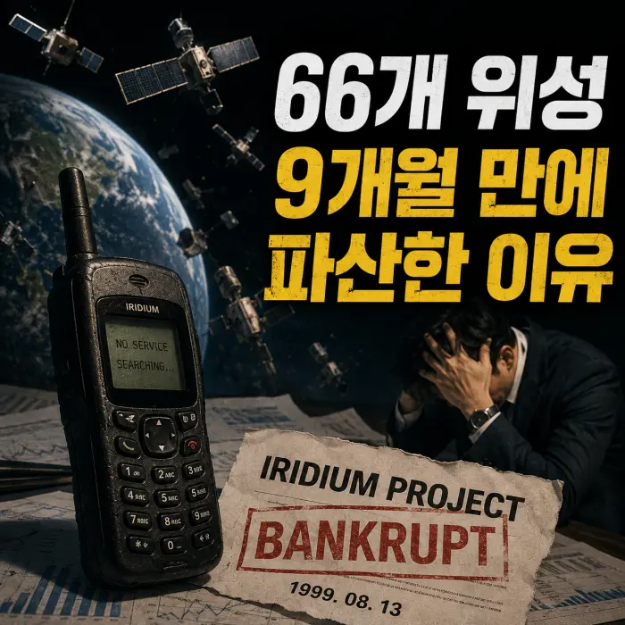 66개 위성을 띄우고 9개월 만에 파산한 이리듐의 몰락