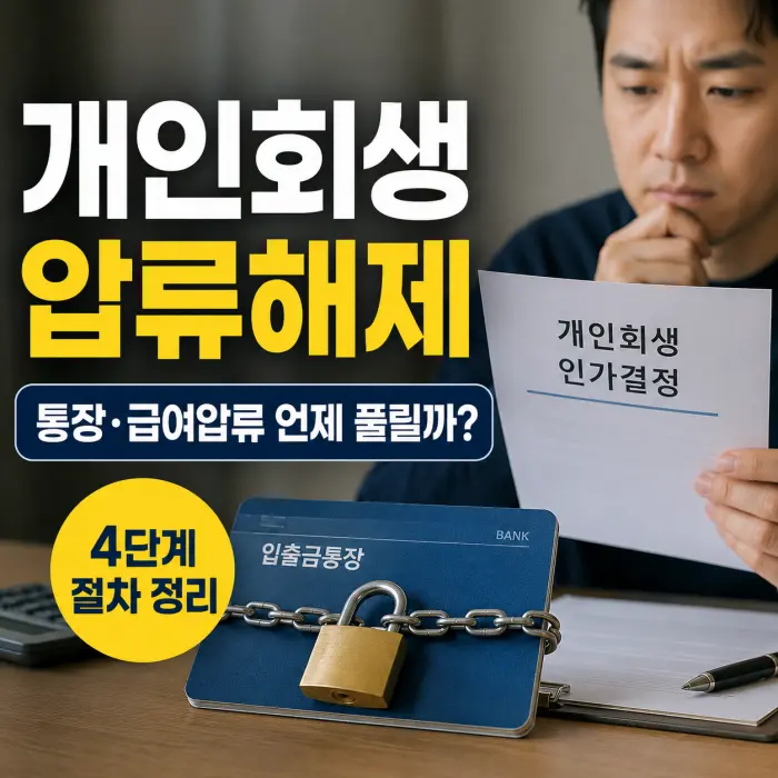 개인회생 인가결정 후 통장압류와 급여압류 해제 절차 안내