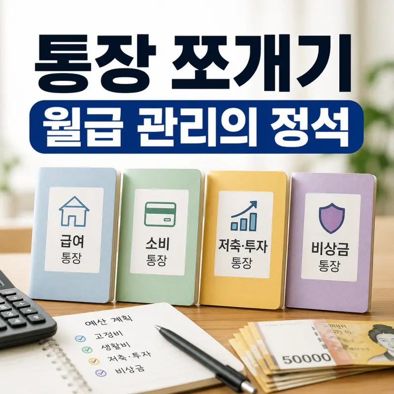 월급 관리와 통장 쪼개기 4개 통장 시스템 설명 이미지