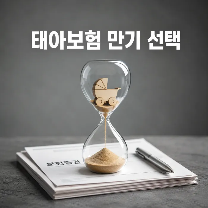 태아보험 30세 만기와 100세 만기 보험료 및 보장 비교표