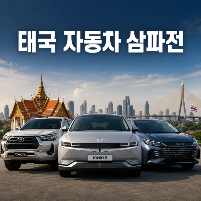 태국 자동차 시장에서 경쟁하는 도요타 현대자동차 중국 전기차 브랜드 전략 비교