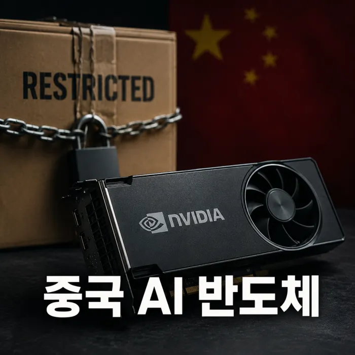 중국 AI 반도체 자립 논란과 엔비디아 밀수 칩 가격 폭등을 보여주는 데이터 분석 이미지