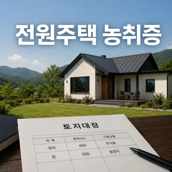 전원주택 매입 전 토지대장 지목과 농취증 필요 여부를 확인하는 모습
