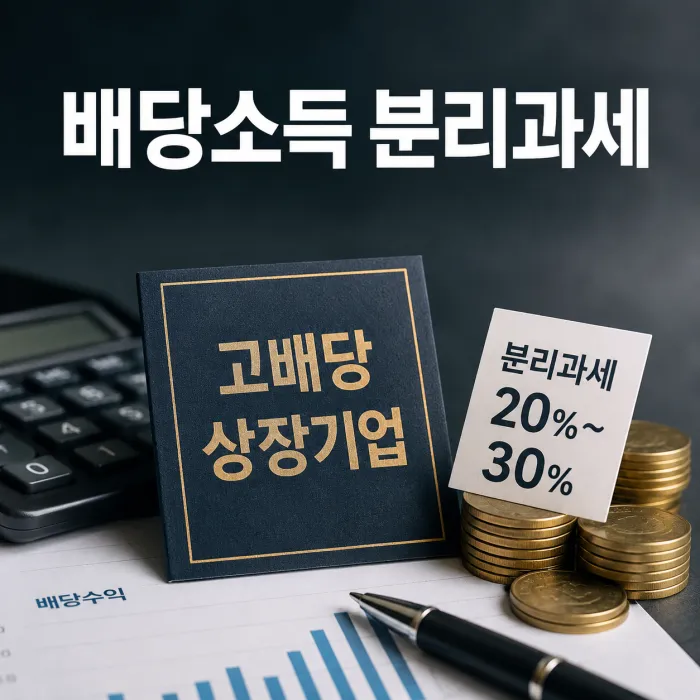 2026년 고배당 상장기업 배당소득 분리과세 기준과 절세 효과를 설명하는 이미지