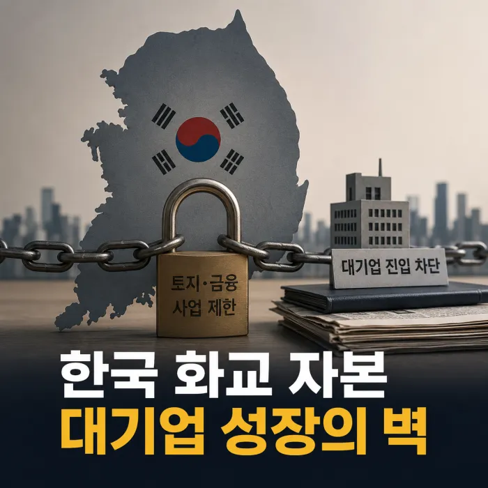 한국과 동남아시아의 화교 자본 성장 구조를 비교한 이미지