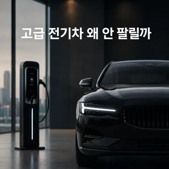 고급 전기차와 내연기관 럭셔리 자동차의 충전 시간과 감가상각을 비교한 이미지