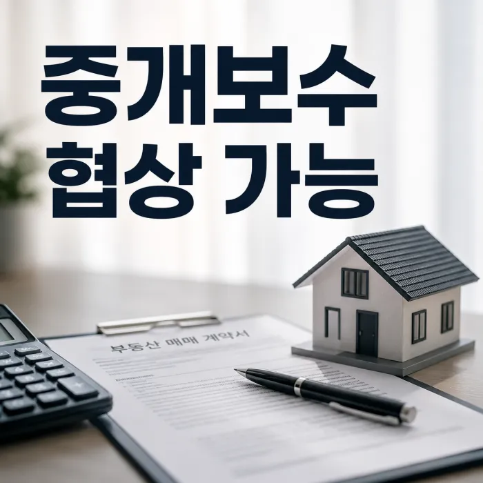공인중개사 수수료 협상과 부동산 중개보수 계산을 설명하는 대표 이미지