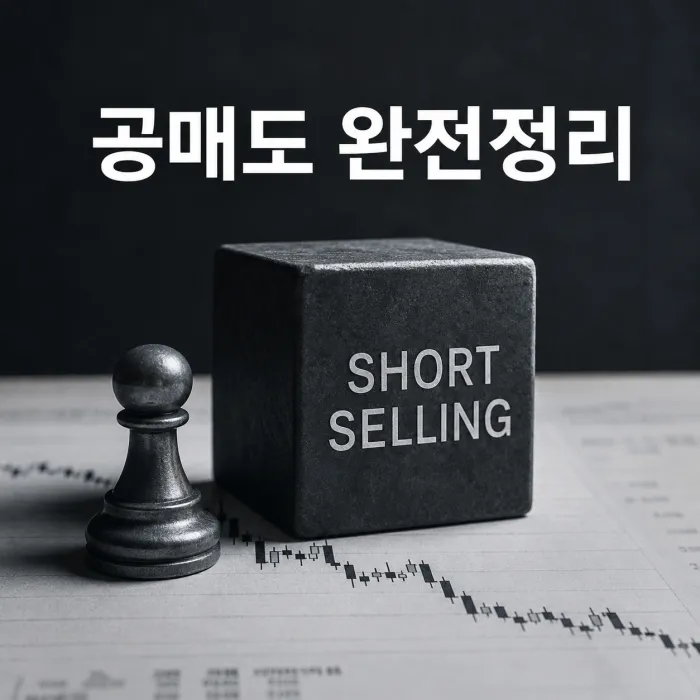 공매도 뜻과 대주거래 손익 구조를 설명하는 주식 투자 이미지