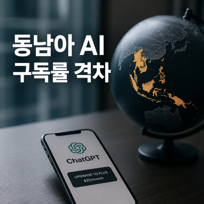 인도네시아 필리핀 등 동남아 AI 트래픽과 유료 구독률 차이를 비교한 이미지
