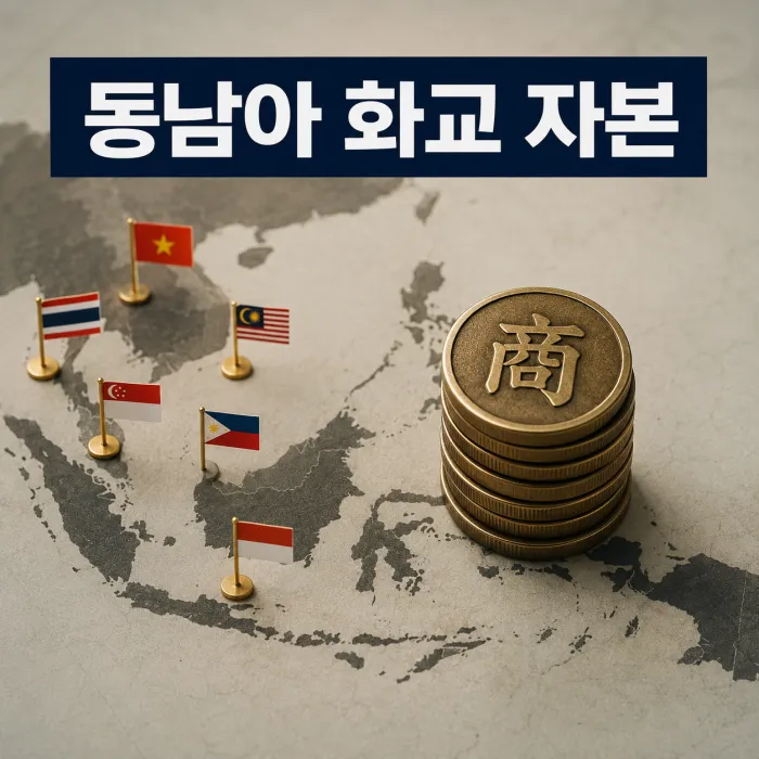 동남아 주요 국가별 화교 자본 영향력과 예외 국가를 비교한 경제 분석 이미지