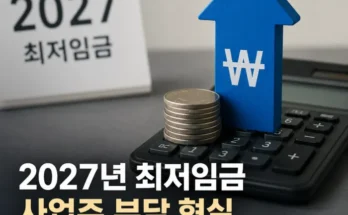 2027년 최저임금 10700원과 사업주 월 인건비 증가액 비교