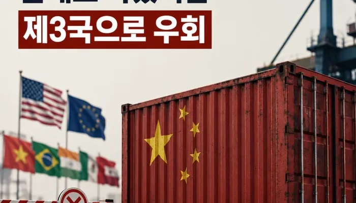 미국과 EU 관세 이후 중국 과잉생산 물량이 제3국으로 이동하는 공급망 구조