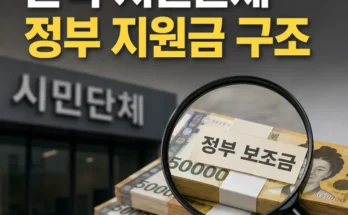 한국 시민단체 정부 지원금 증가와 정파화 구조를 분석한 이미지
