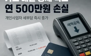 신용카드 매출전표 발행세액공제 축소에 따른 개인사업자 매출별 부가가치세 공제액 비교