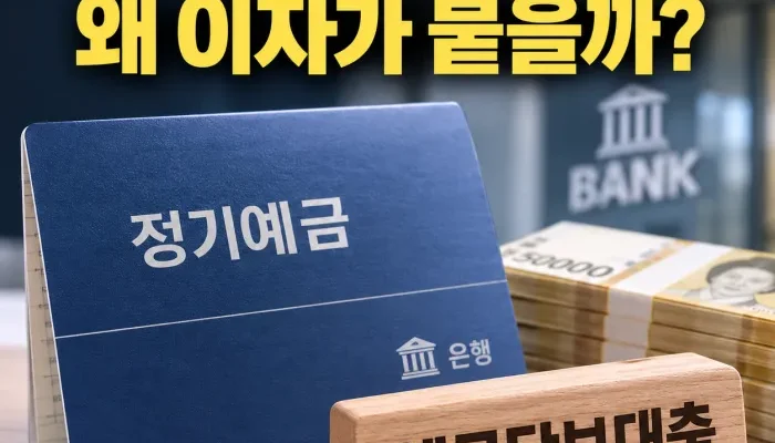 예금담보대출 이자와 정기예금 중도해지 비용을 비교한 이미지