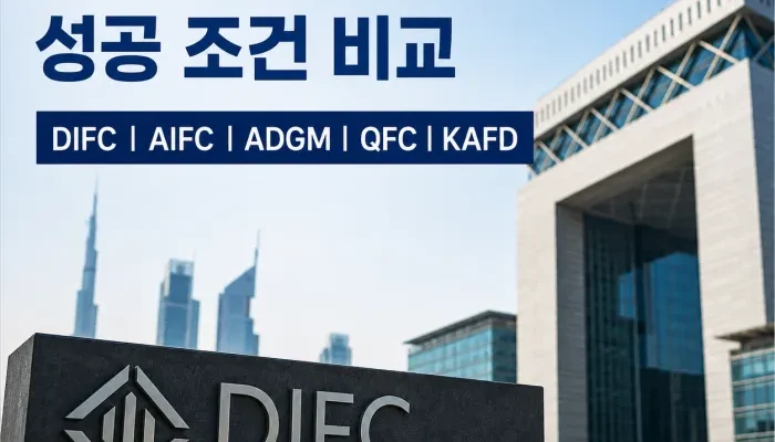 DIFC AIFC ADGM QFC KAFD 금융특구의 사법 구조와 성과 비교