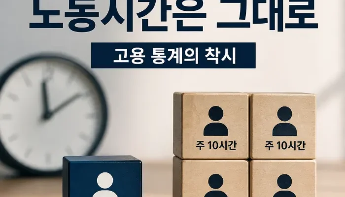 취업자 수와 전일제 환산 취업자 수 차이를 보여주는 고용통계 분석 이미지