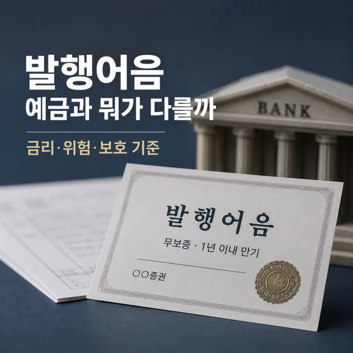 발행어음 예금자보호와 은행 예금 금리 차이 비교