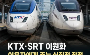 KTX와 SRT 열차의 요금 서비스 접근성 경쟁 효과를 비교한 이미지