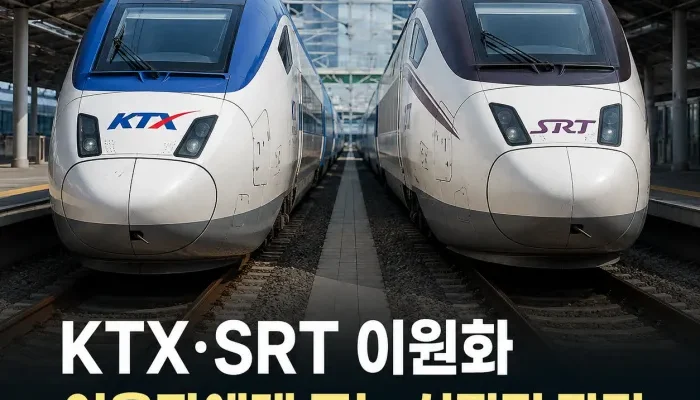 KTX와 SRT 열차의 요금 서비스 접근성 경쟁 효과를 비교한 이미지