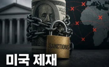 미국 OFAC SDN 개인 제재와 글로벌 금융 차단 구조를 표현한 이미지