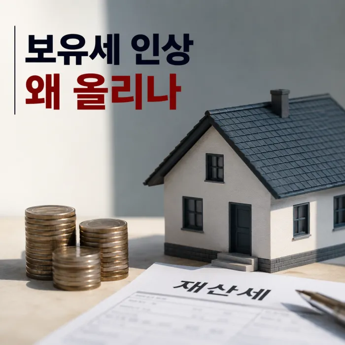 재산세와 종합부동산세 인상이 집값과 월세에 미치는 영향을 보여주는 주택 시장 이미지