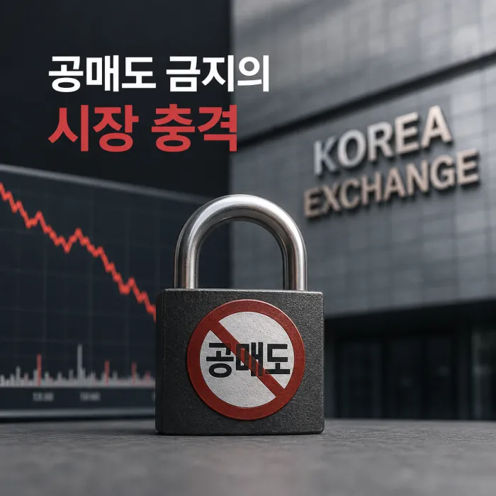 공매도 금지 이후 외국인 자금과 선물시장 흐름을 표현한 금융시장 이미지