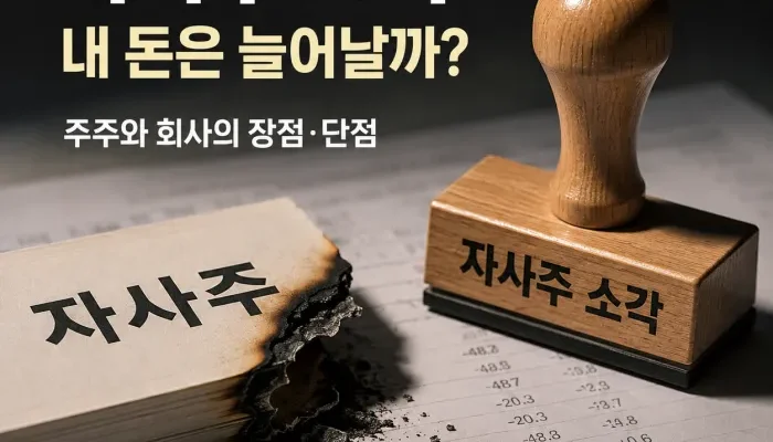 자사주 소각 후 발행주식 수와 주당 가치 변화를 설명하는 이미지