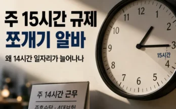 주 15시간 기준으로 근무시간이 14시간 이하로 나뉘는 쪼개기 알바 구조