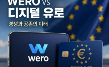 Wero와 디지털 유로의 경쟁 및 보완 관계를 보여주는 유럽 결제 시장 이미지
