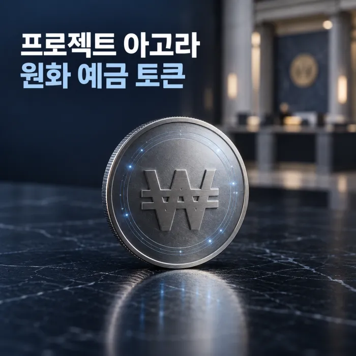 원화 예금 토큰과 달러 스테이블코인 흐름을 비교한 금융 결제 구조 이미지 초안